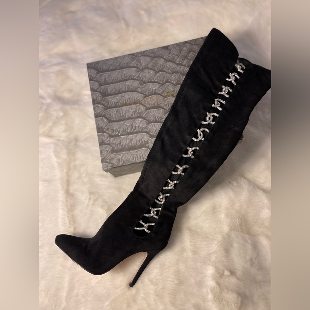 Azalea Wang knee high heels